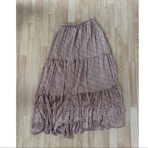 Vici Printed Tiered Maxi Skirt